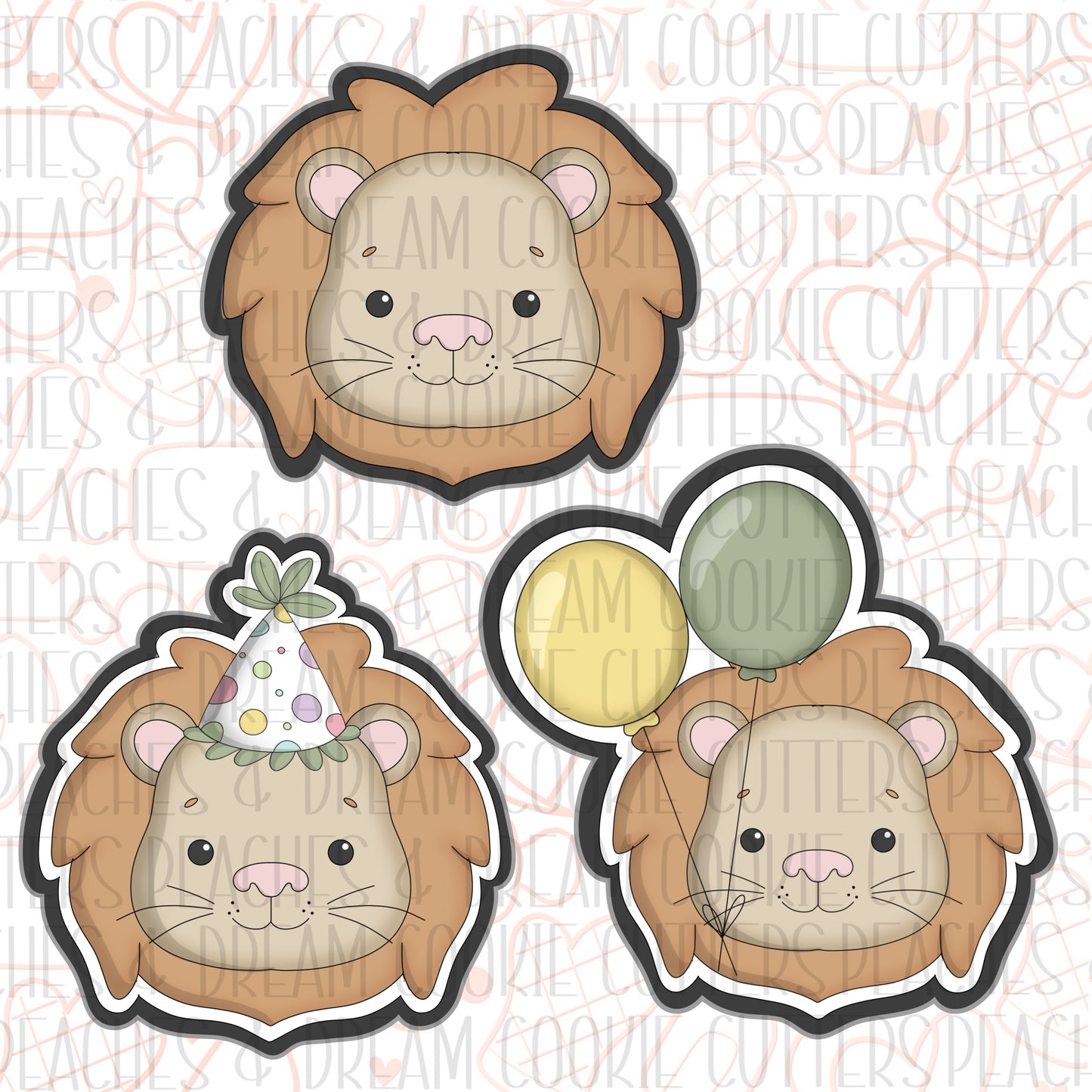 Lion Face Set (3 Cutters)