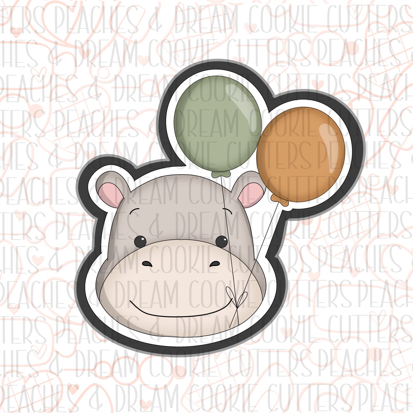 STL -  HIPPO FACE BALLOONS