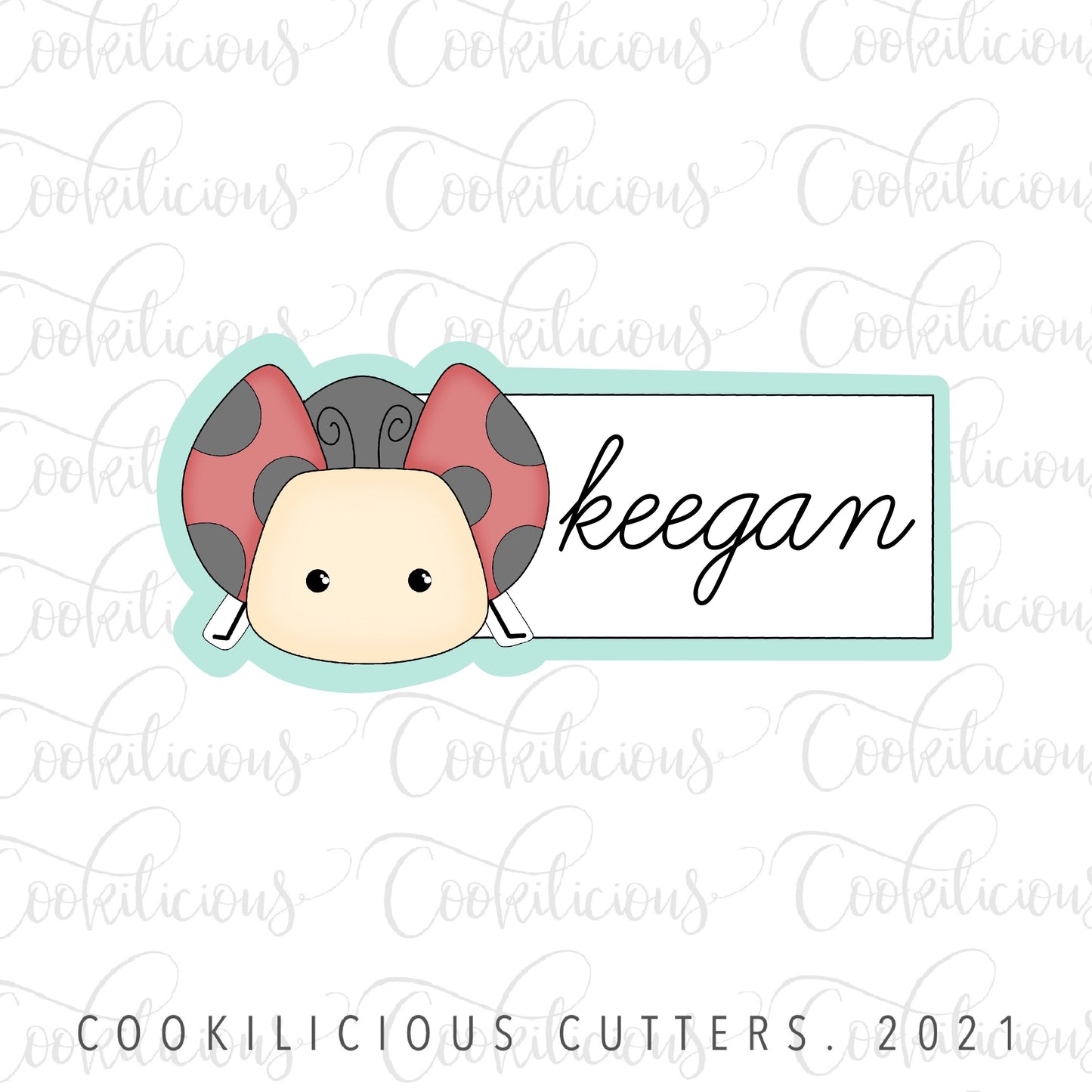 STL - LADYBUG RECTANGLE NAME CARD