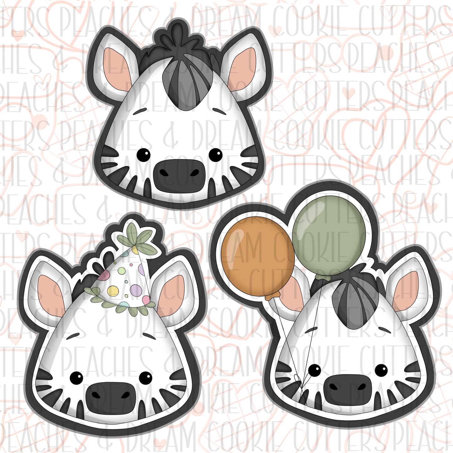 Zebra Face Set (3 Cutters)