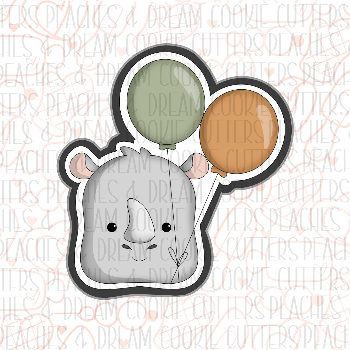 STL - RHINO FACE BALLOONS