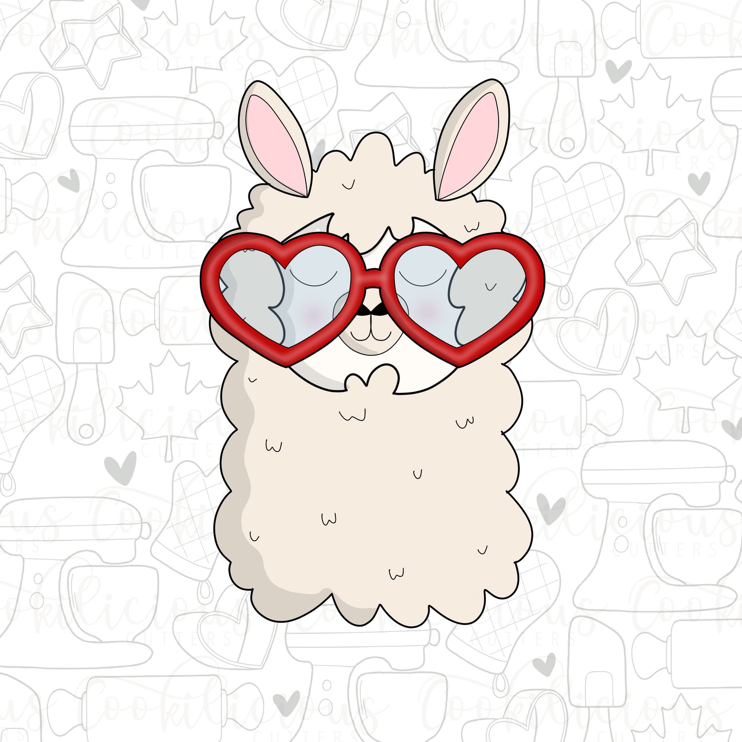 Llama Head with Glasses