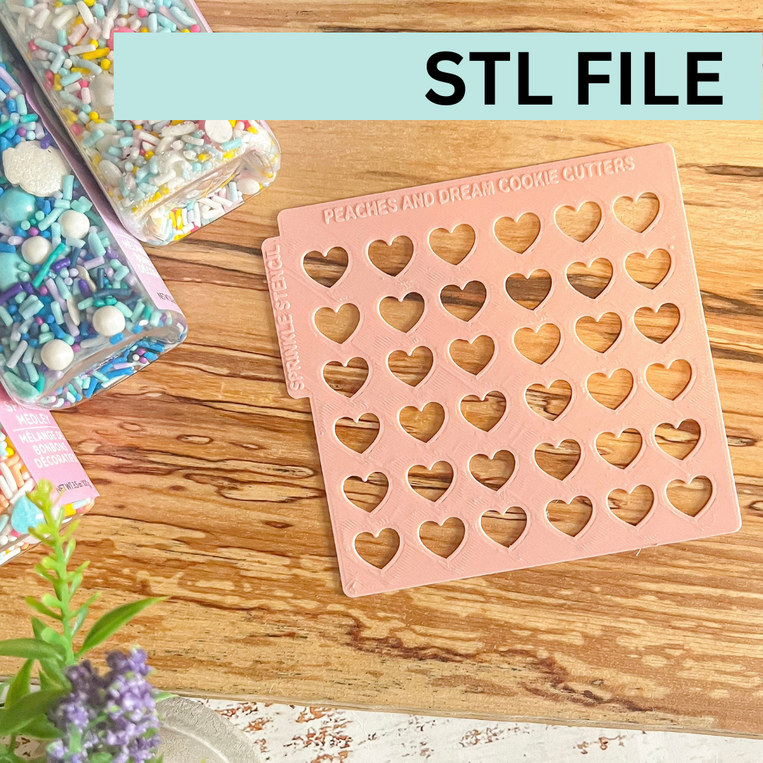 STL - LARGE HEARTS SPRINKLE STENCIL