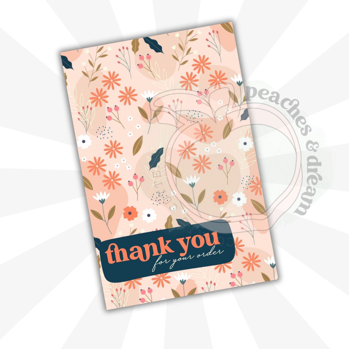DIGITAL - PEACH FLORALS - COOKIE CARD