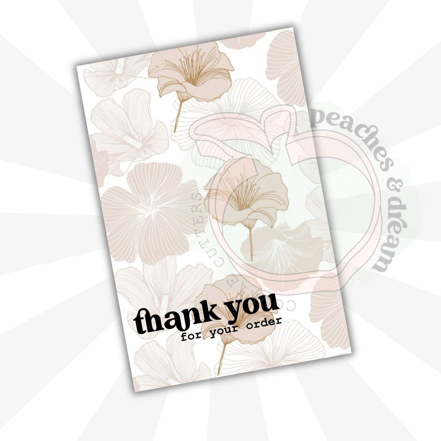 DIGITAL - NEUTRAL FLOWERS - COOKIE CARD