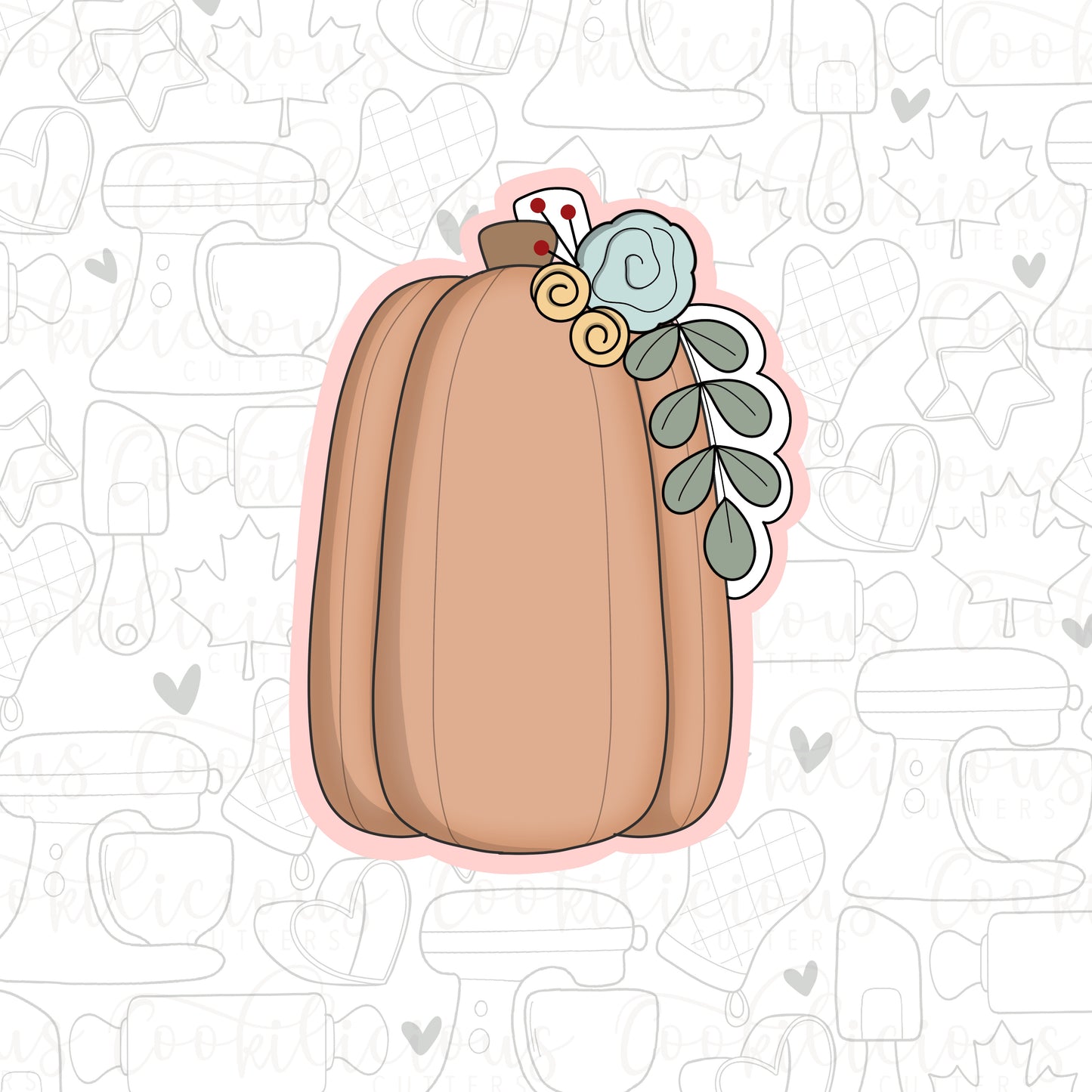 Cute Tall Floral Pumpkin