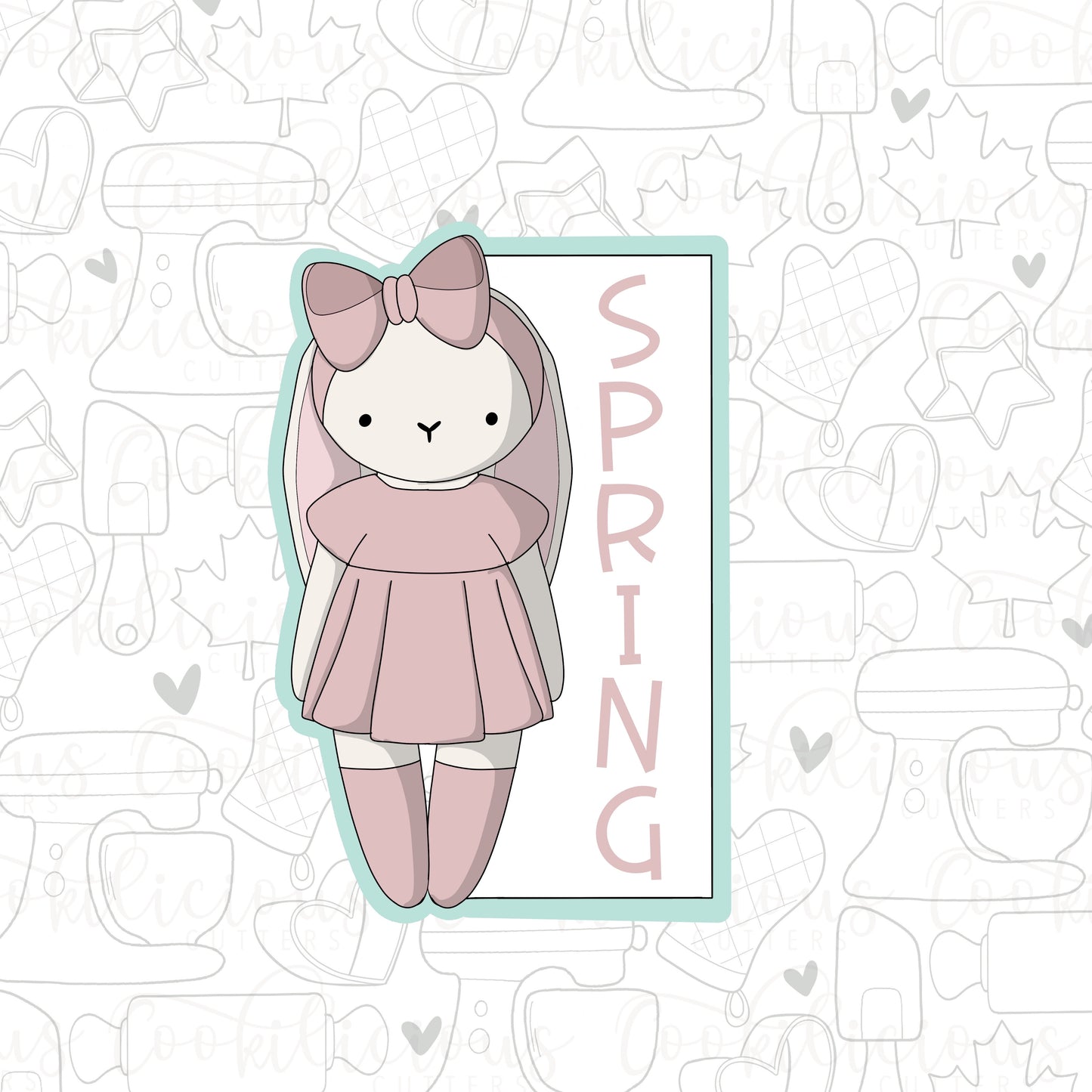 STL - GIRL FLOPPY BUNNY PLAQUE