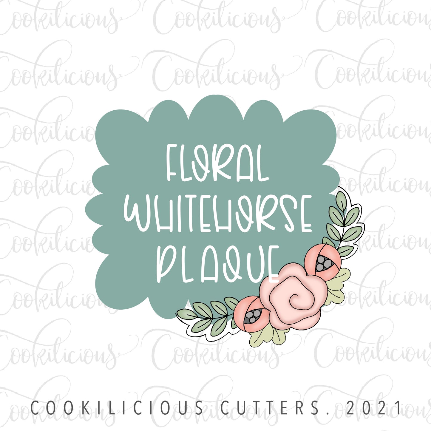 Floral Whitehorse Plaque