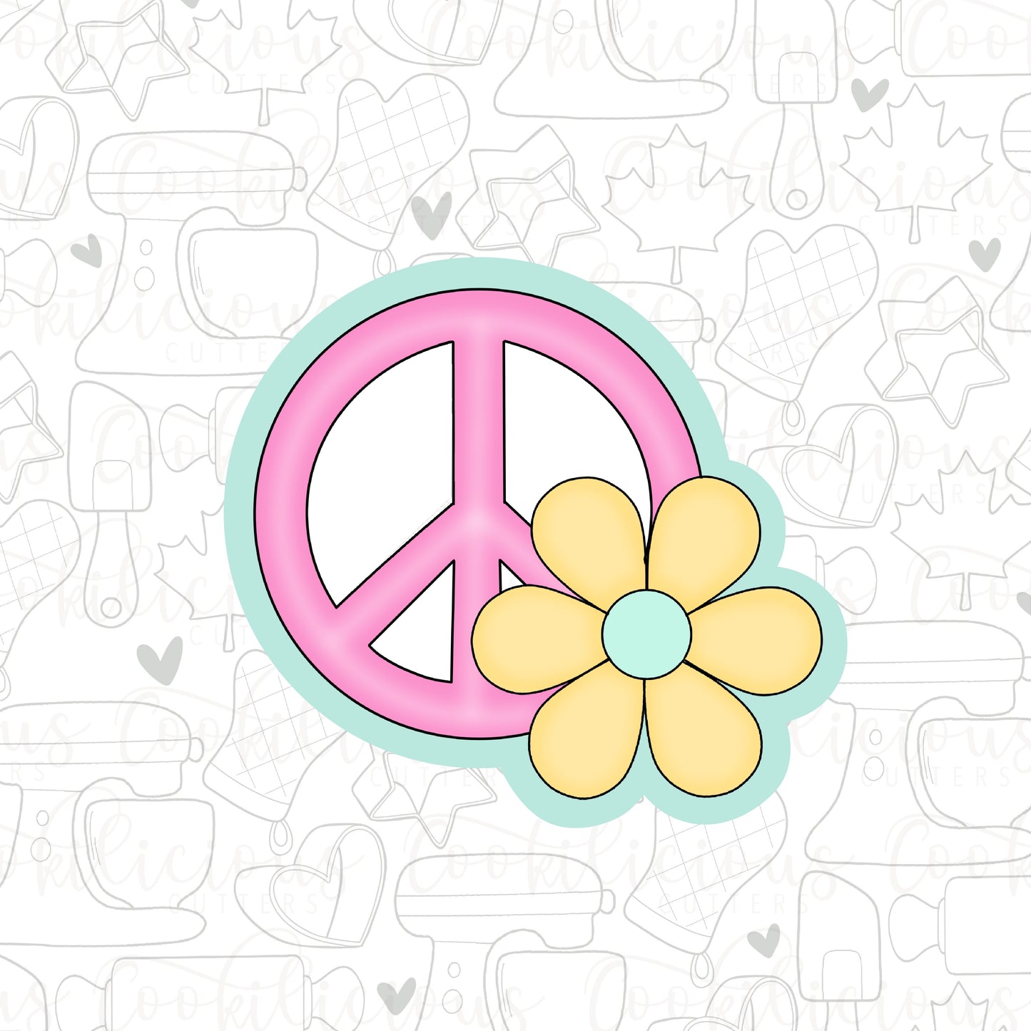 STL - PEACE SIGN FLOWER