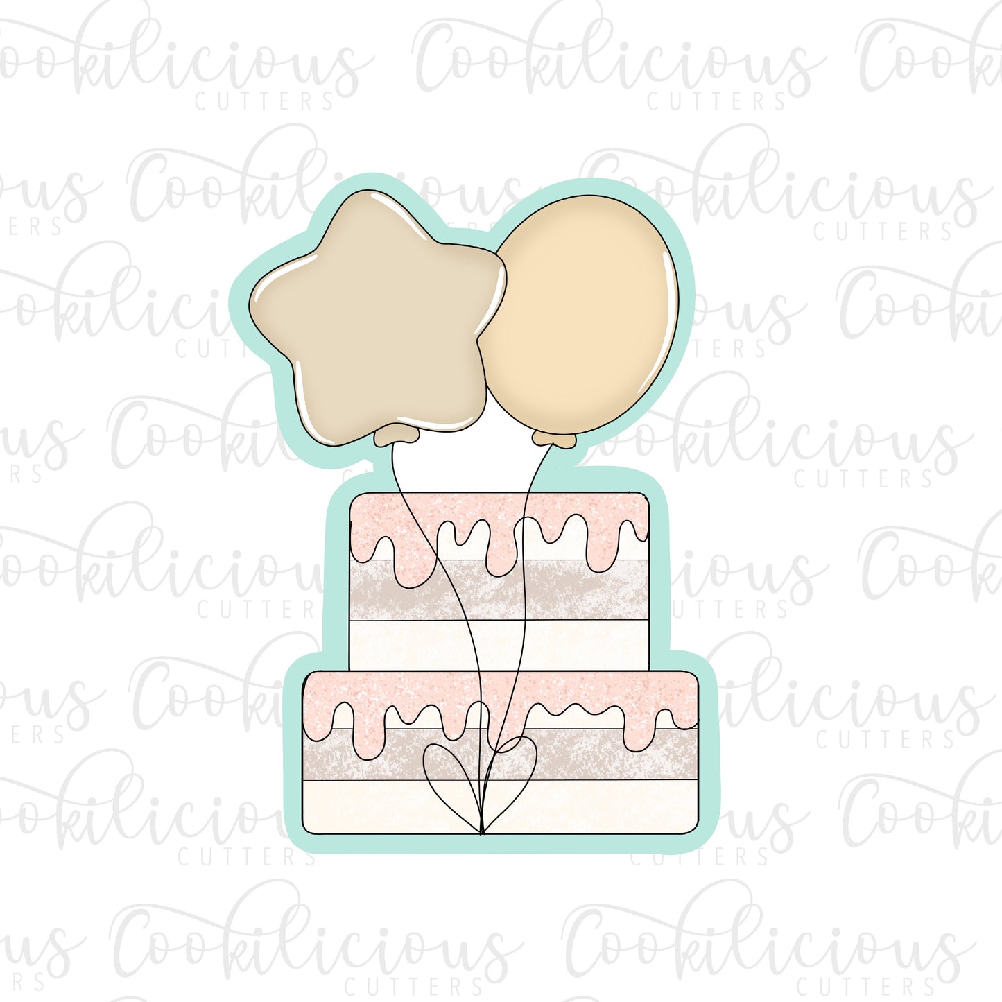 STL - CAKE WITH BALLOONS