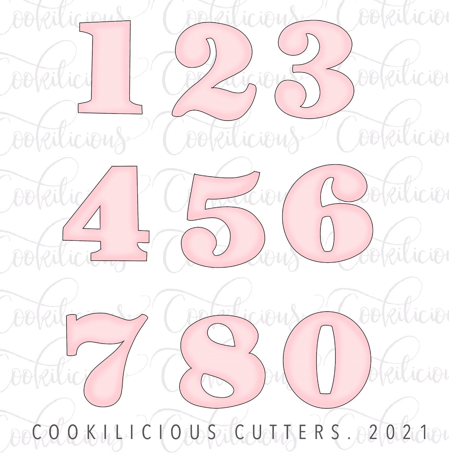 STL - CURVY NUMBERS 3.5"