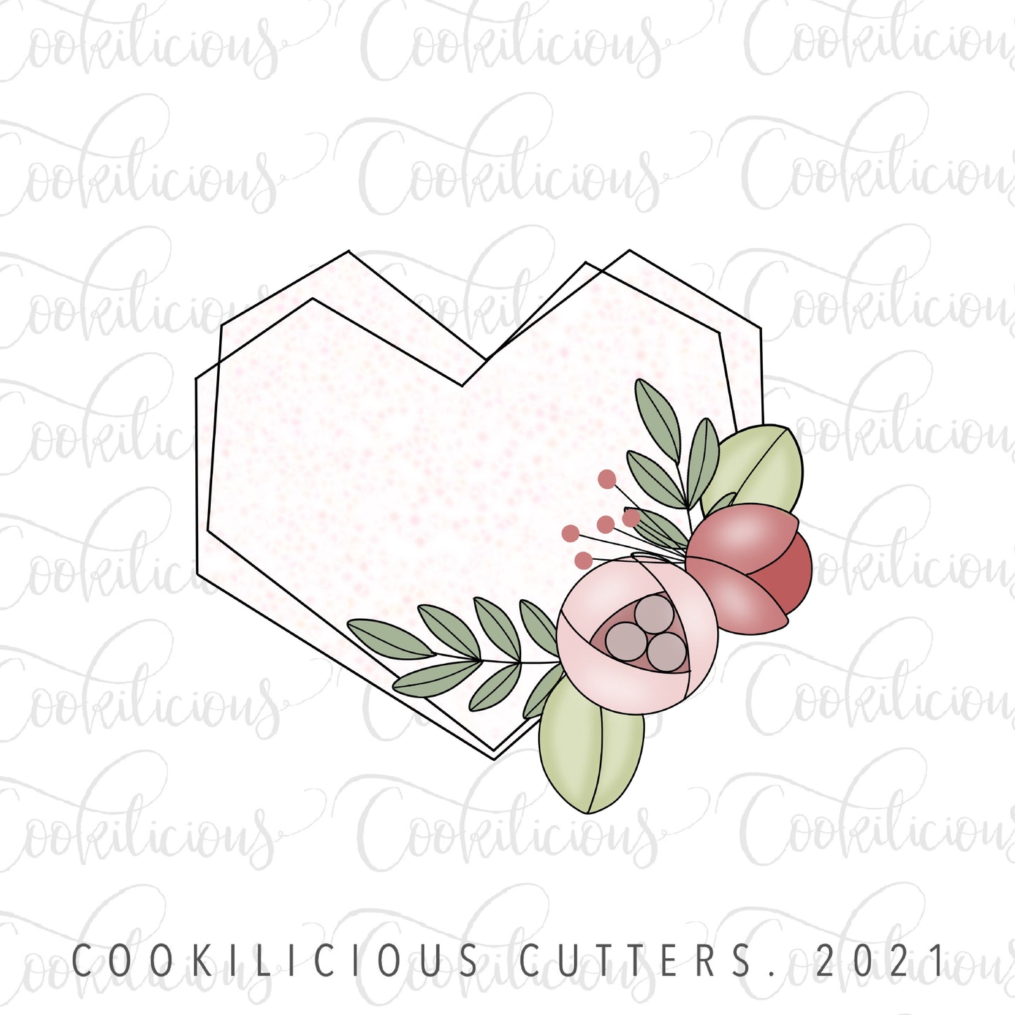 Floral Squared Heart