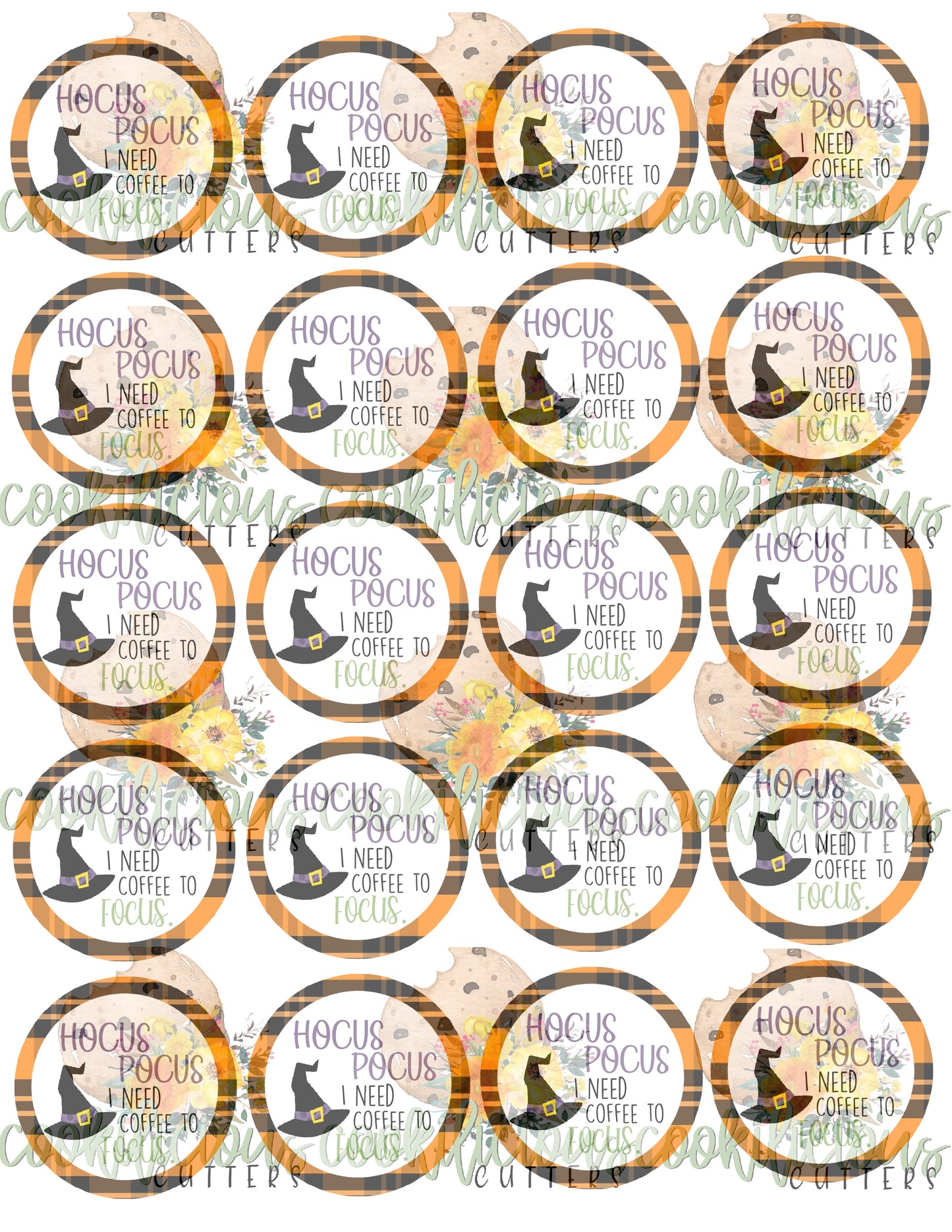 Hocus Pocus I Need Coffee To Focus_ Circle Tag