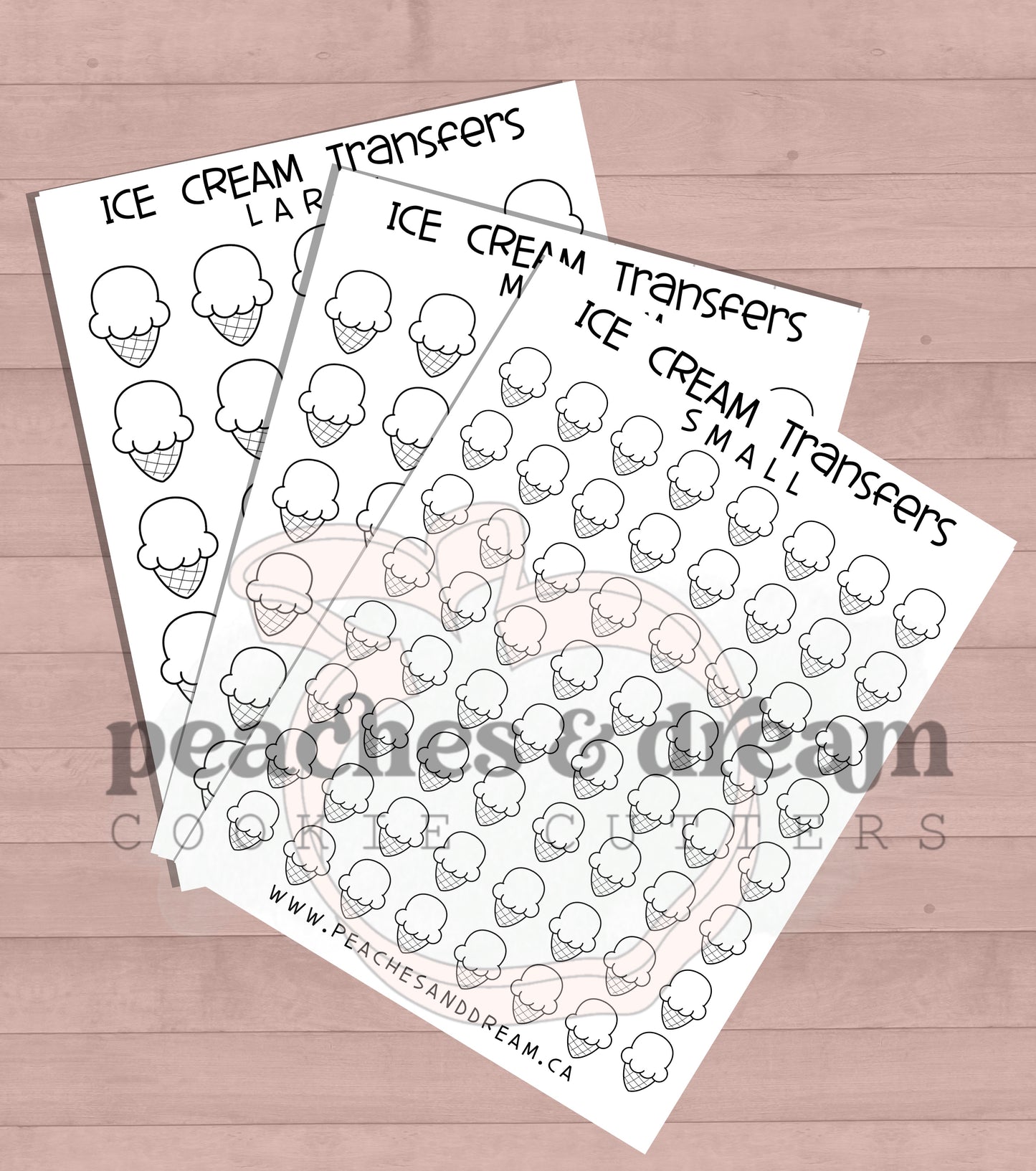Ice Cream Royal Icing Transfer Sheet
