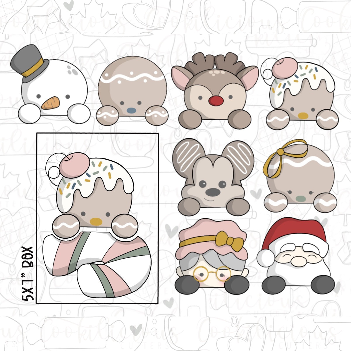 Christmas Characters Candy Cane Set