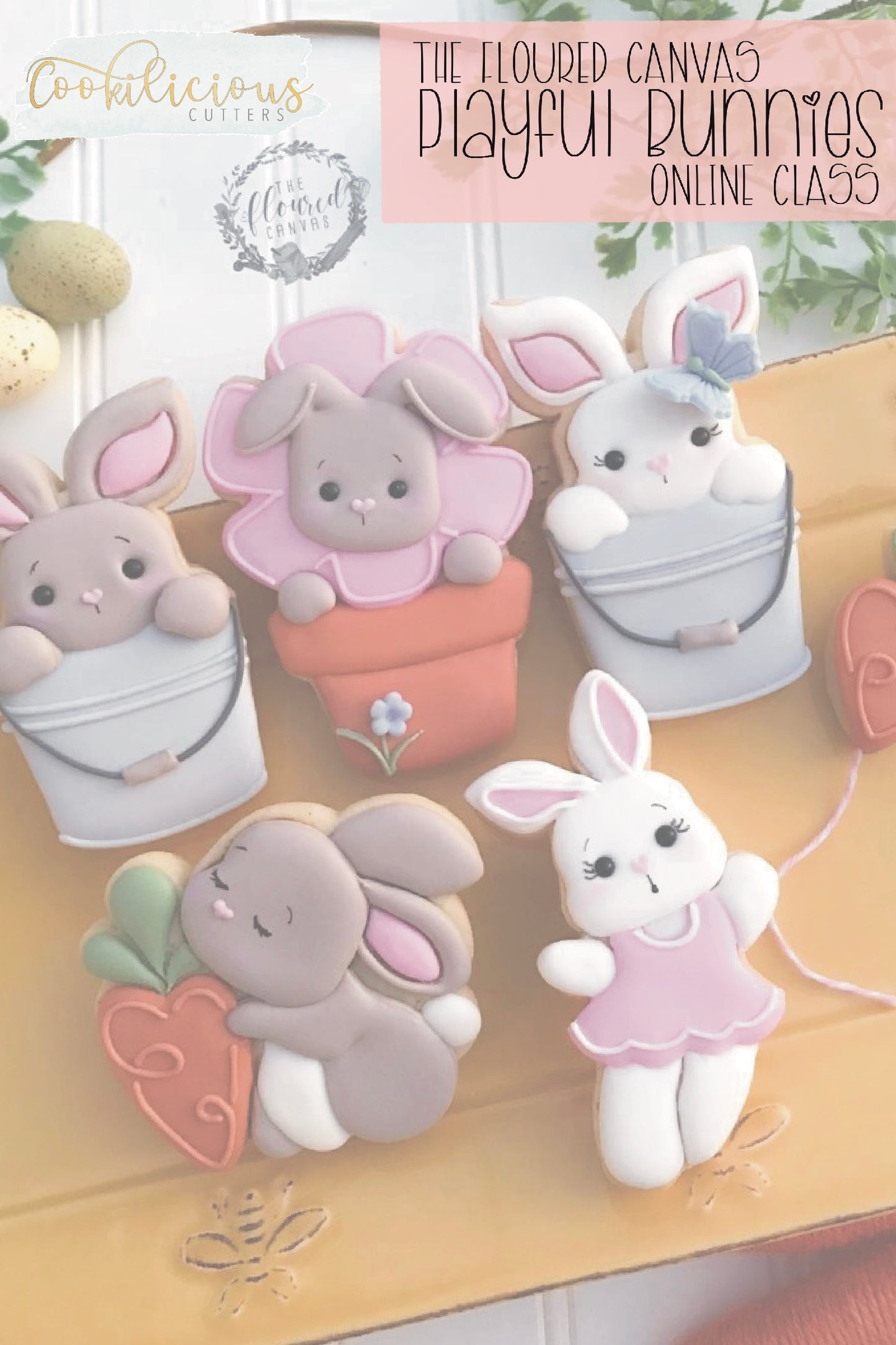THE FLOURED CANVAS PLAYFUL BUNNIES CLASS CUTTERS