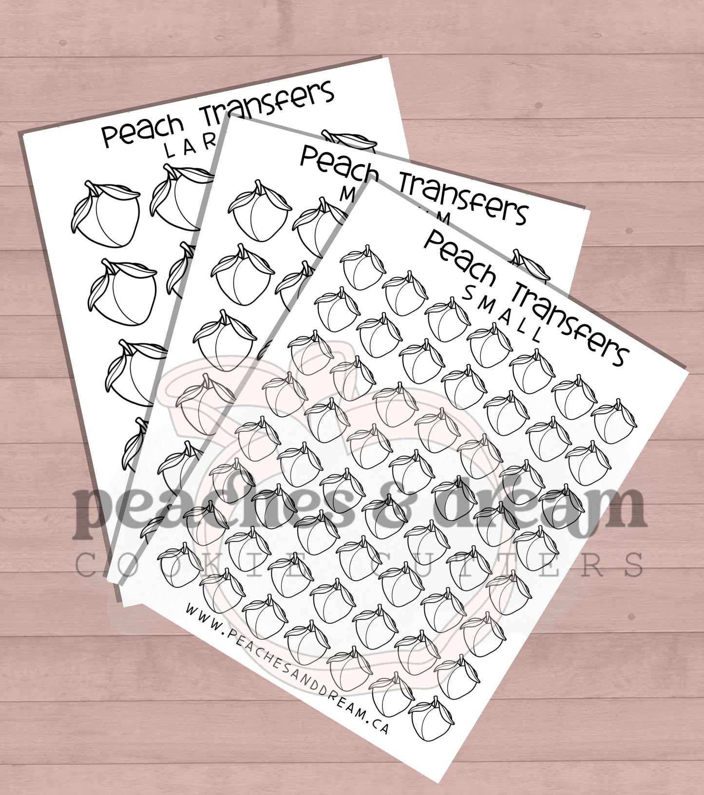Peach Royal Icing Transfer Sheet