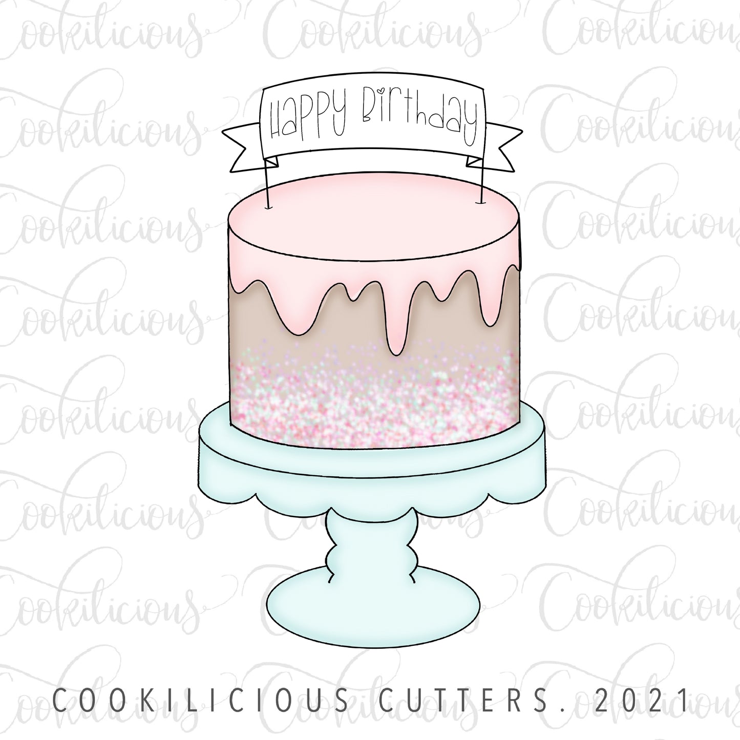Tall Cake with Banner
