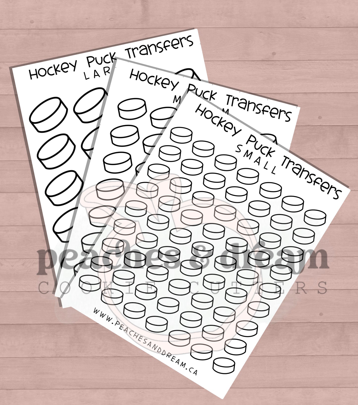 Hockey Puck Royal Icing Transfer Sheet