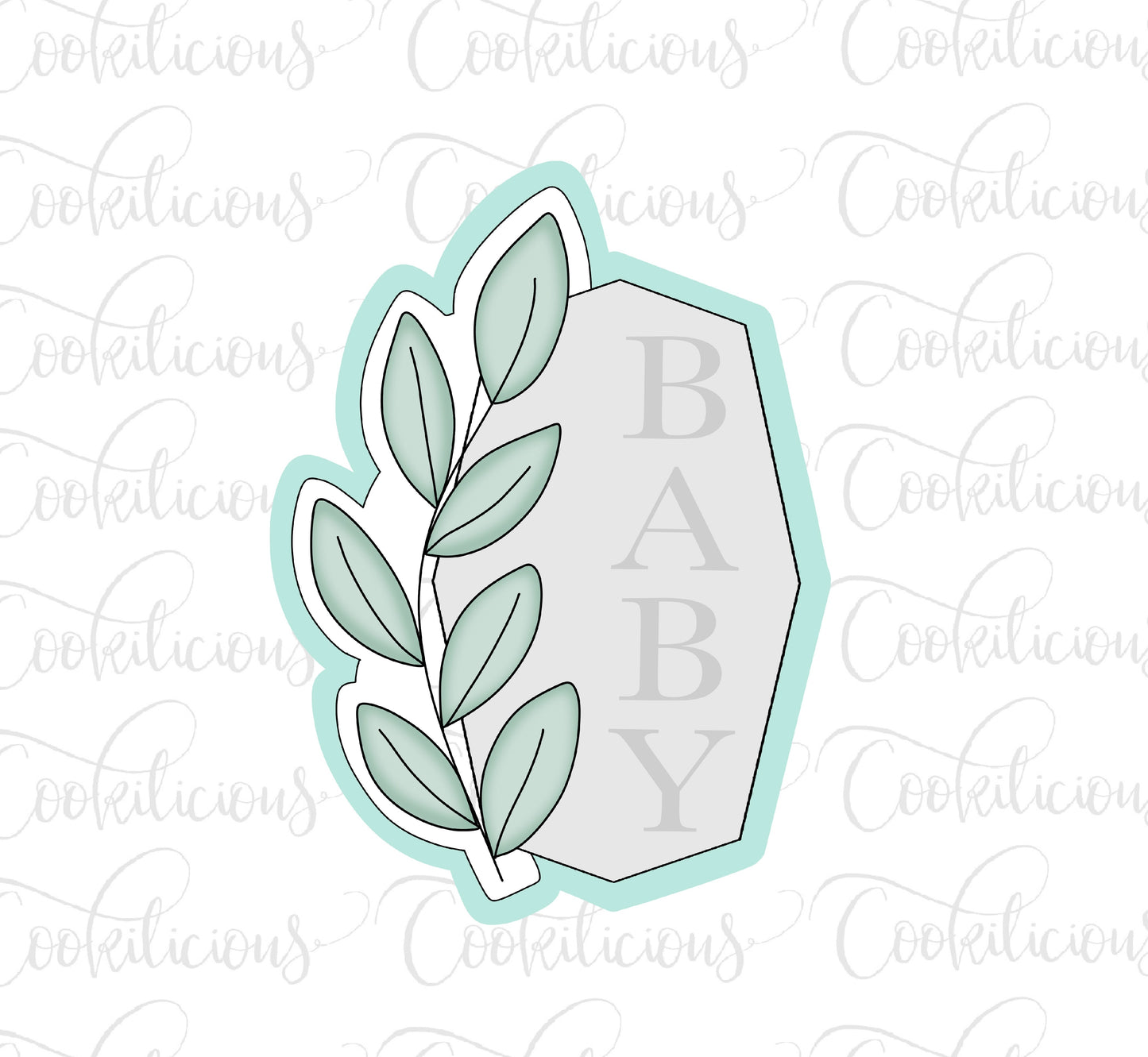 STL - TALL GREENERY PLAQUE