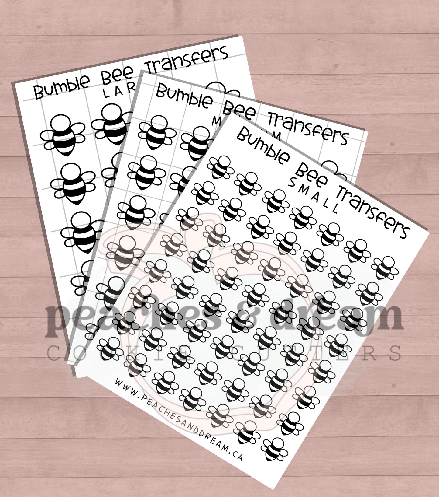 Bumble Bee Royal Icing Transfer Sheet