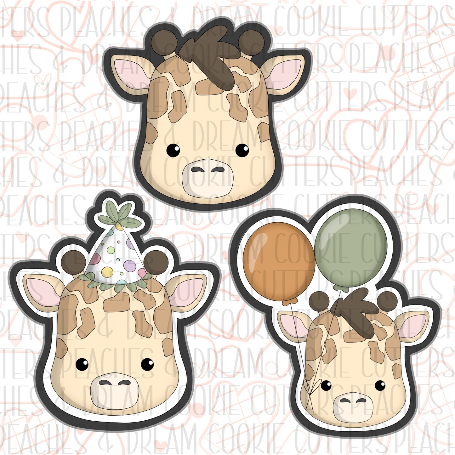 Giraffe Face Set (3 Cutters)