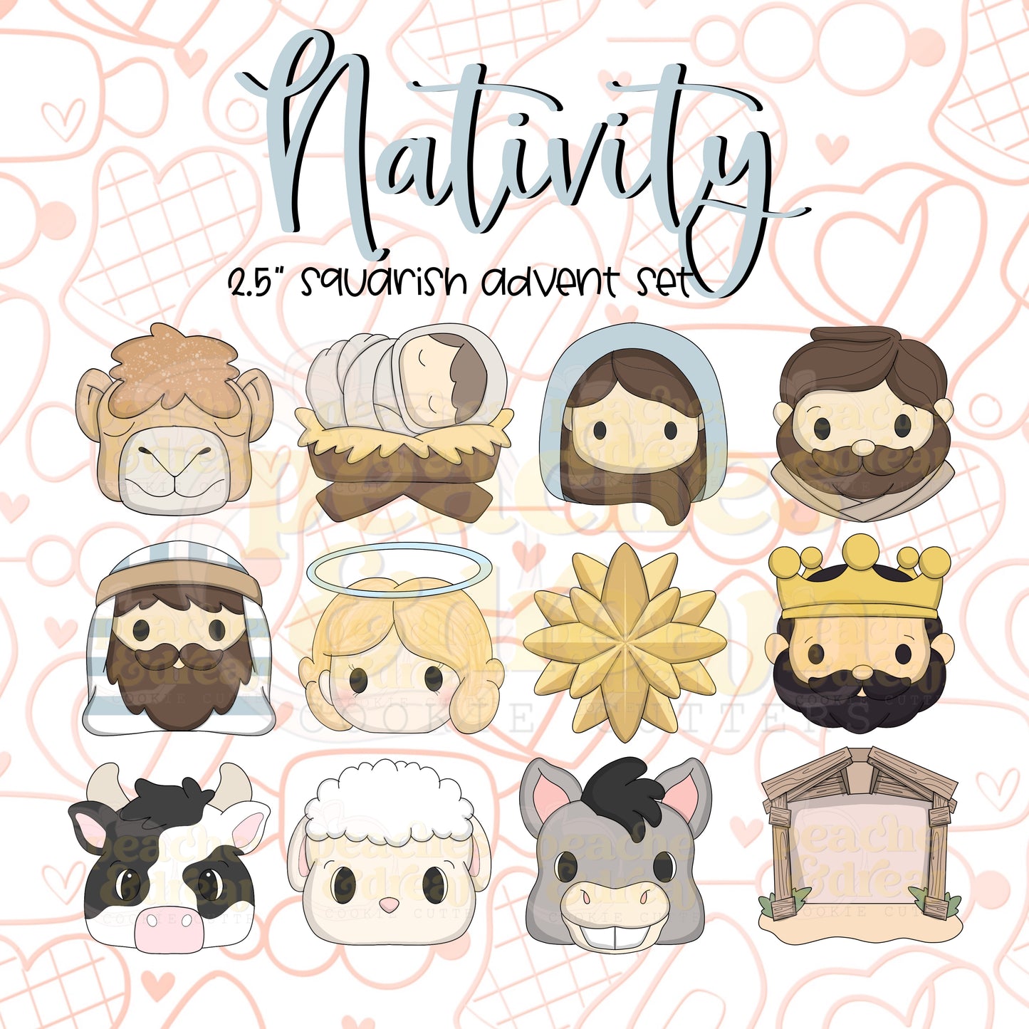 STL - NATIVITY 2.5" SQUARISH SET