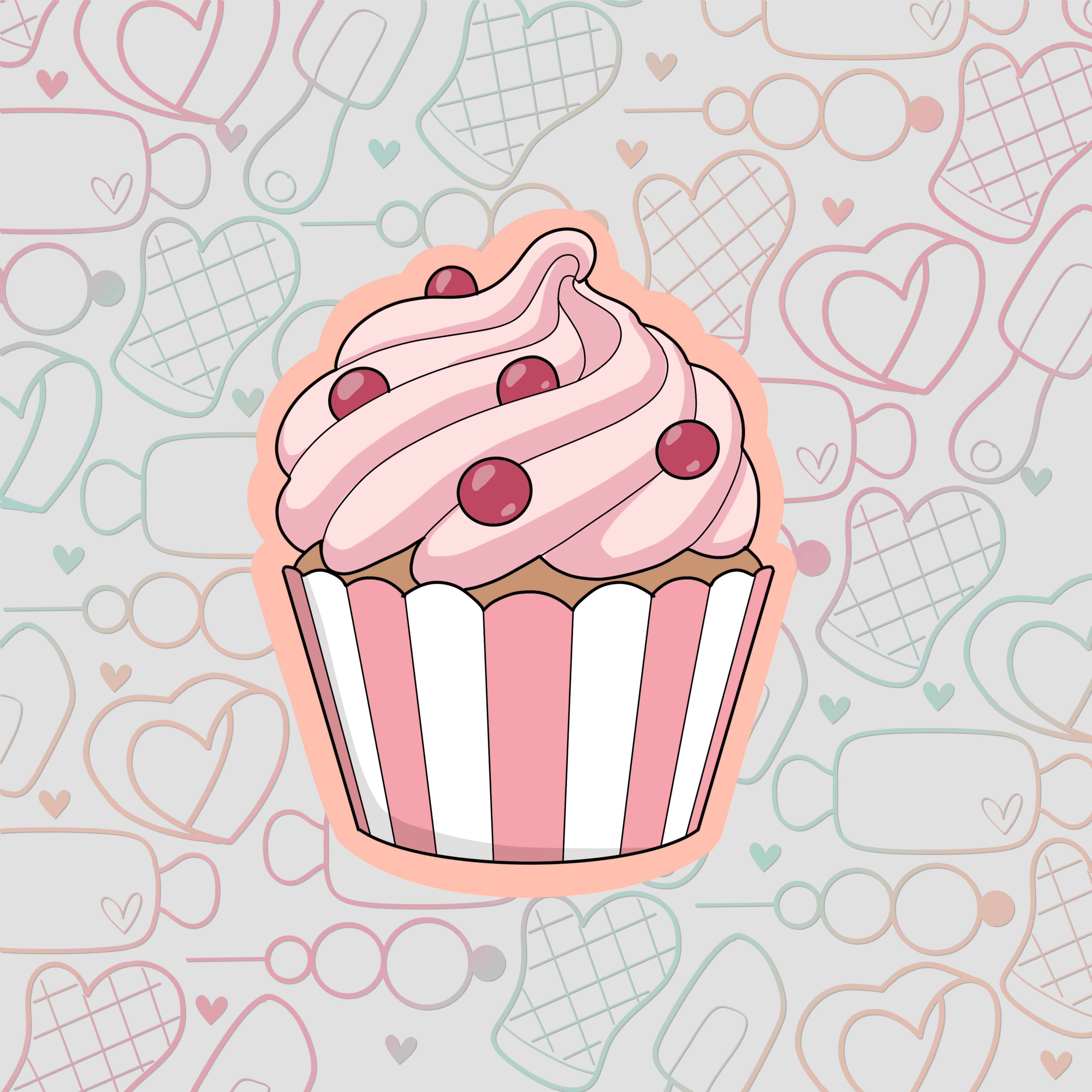 Cupcake icon with heart, muffin in hand draw style. Vector illustration for  your design. Sweet pastries, cute muffin. Sign Stock Vector Image & Art -  Alamy