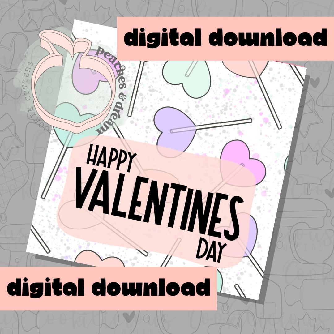 DIGITAL - HAPPY VALENTINES PASTEL SUCKERS - COOKIE TAG