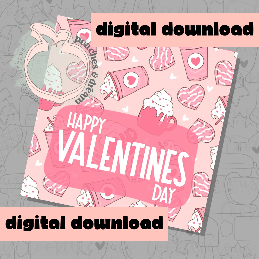 DIGITAL - HAPPY VALENTINES LATTES - COOKIE TAG