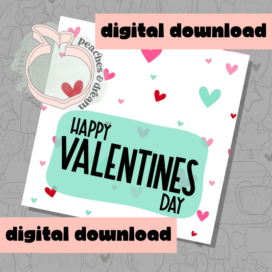 DIGITAL - HAPPY VALENTINES HEARTS - COOKIE TAG