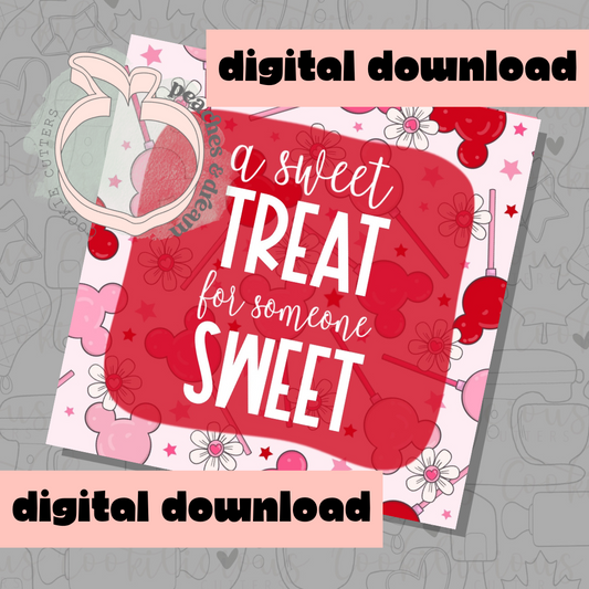 DIGITAL - SWEET TREAT RED MOUSE EARS - COOKIE TAG