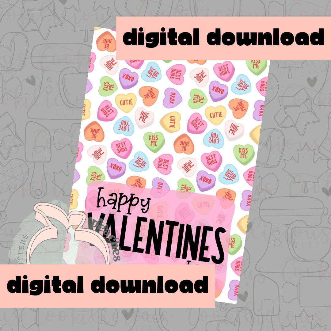 DIGITAL - HAPPY VALENTINES SWEETHEARTS - COOKIE CARD