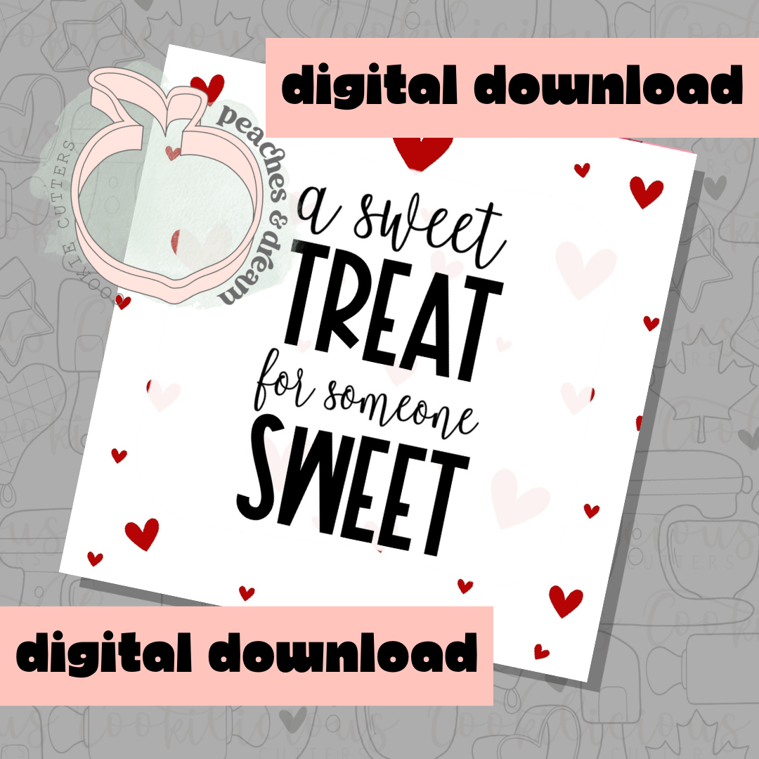 DIGITAL - SWEET TREAT RED HEARTS - COOKIE TAG