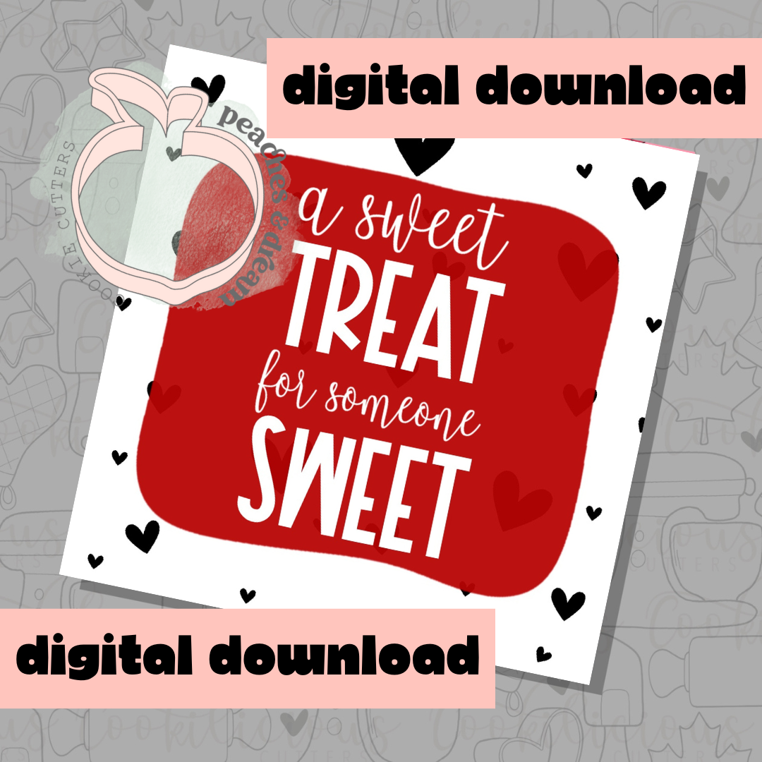 DIGITAL - SWEET TREAT BLACK HEARTS - COOKIE TAG