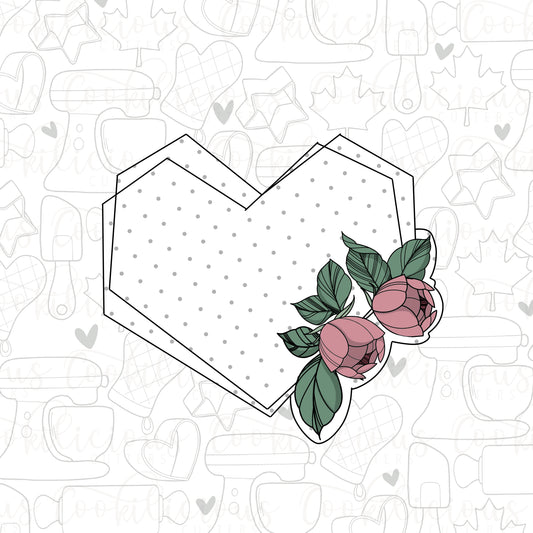 Floral Squared Heart