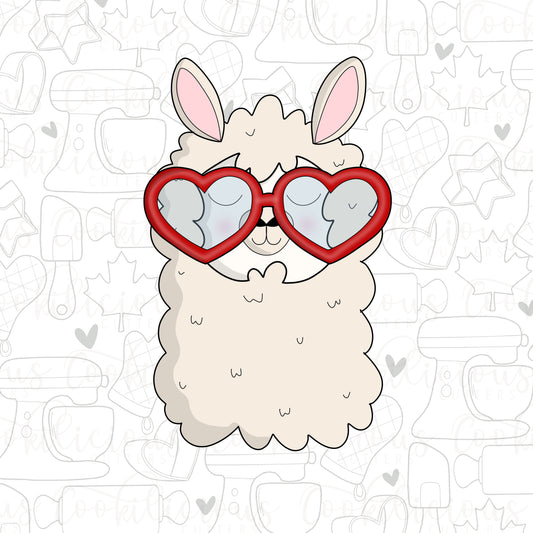 Llama Head with Glasses