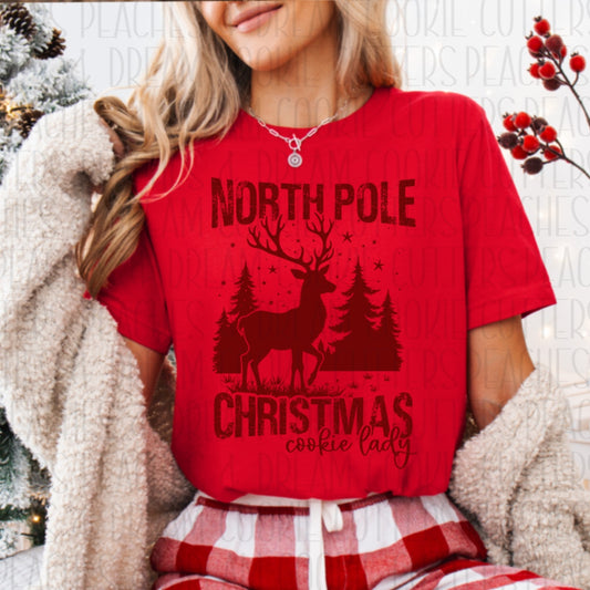 North Pole Cookie Lady (Red) - Apparel Design