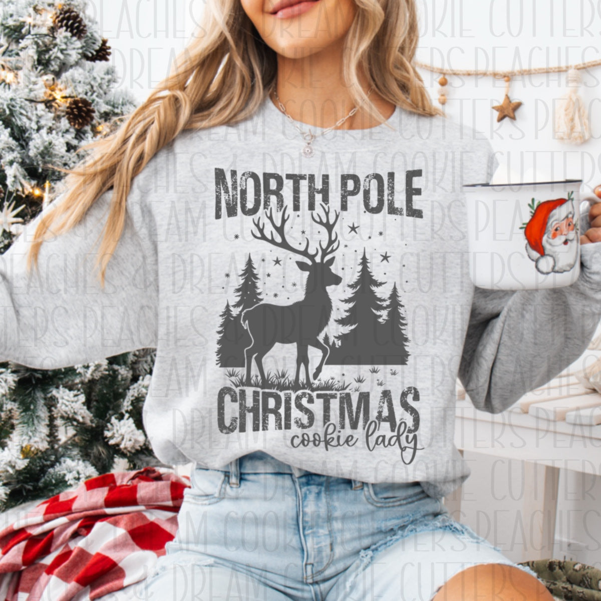 North Pole Cookie Lady (Grey) - Apparel Design