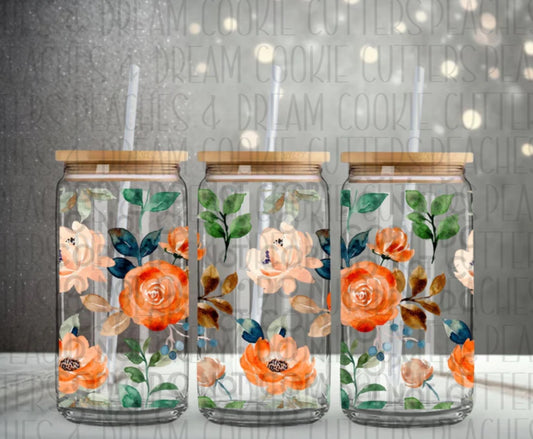 CUTE FLORALS Libbey Glass - 16oz