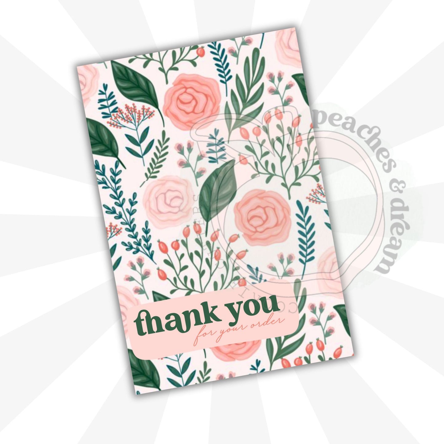DIGITAL - PINK FLORALS - COOKIE CARD