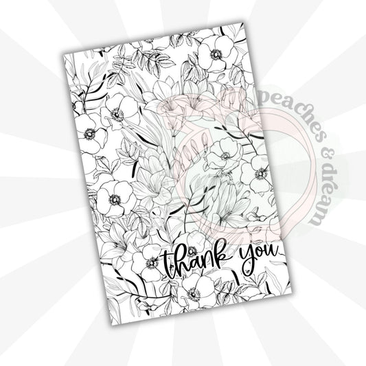 DIGITAL - BLACK AND WHITE FLOWERS - COOKIE CARD