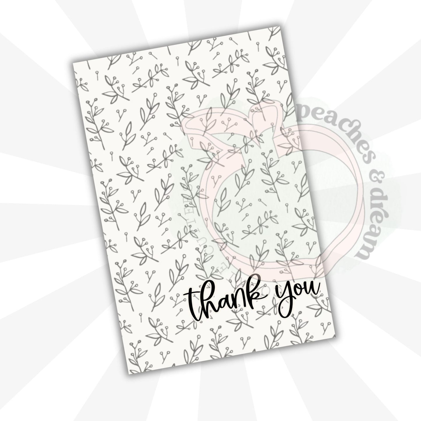 DIGITAL - BLACK AND WHITE GREENERY - COOKIE CARD