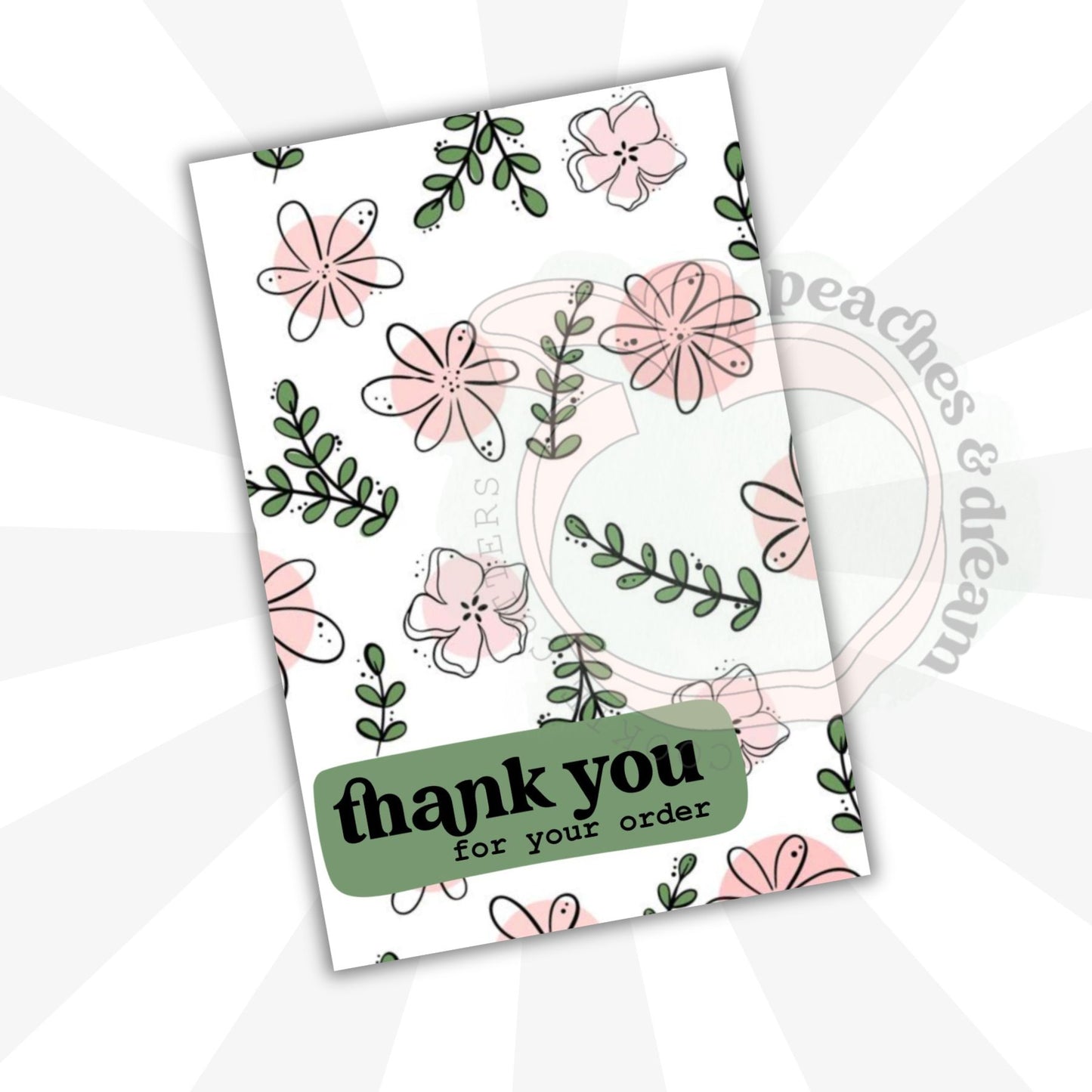 DIGITAL - PINK FLOWERS - COOKIE CARD