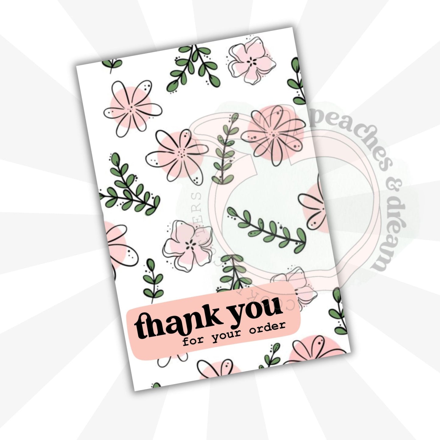 DIGITAL - PINK FLOWERS - COOKIE CARD