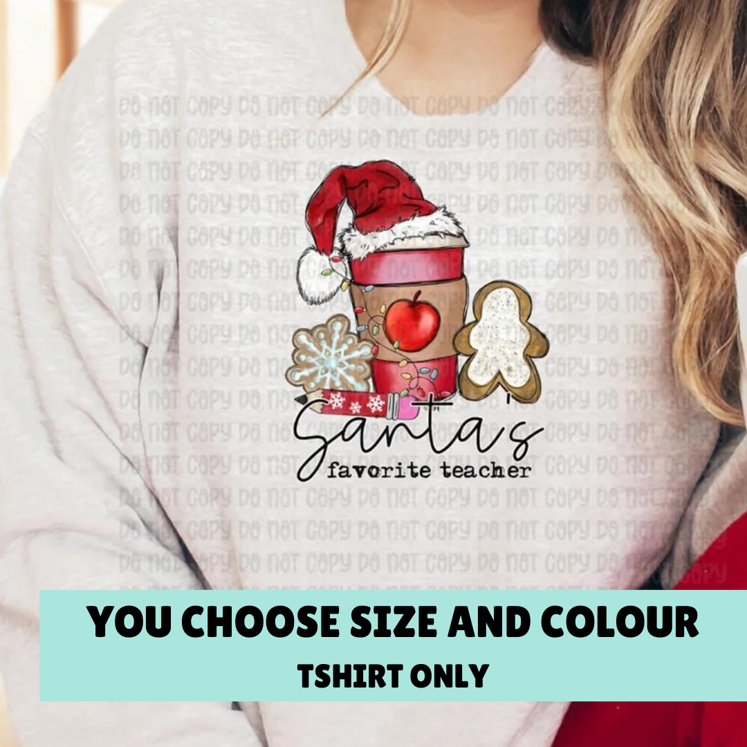 SANTAS FAVOURITE TEACHER Shirt - CLEARANCE