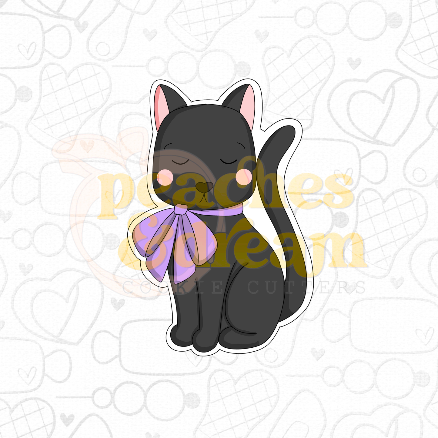 STL - BLACK CAT WITH BOW