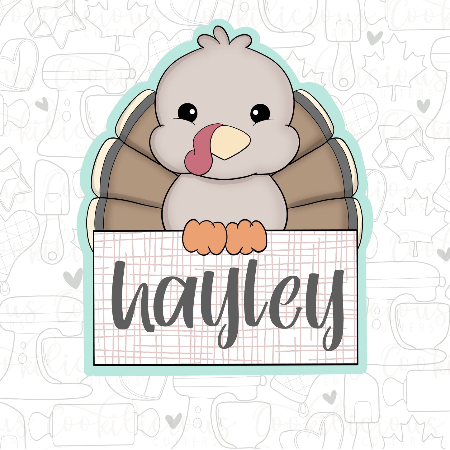 Happy Turkey Name Plaque