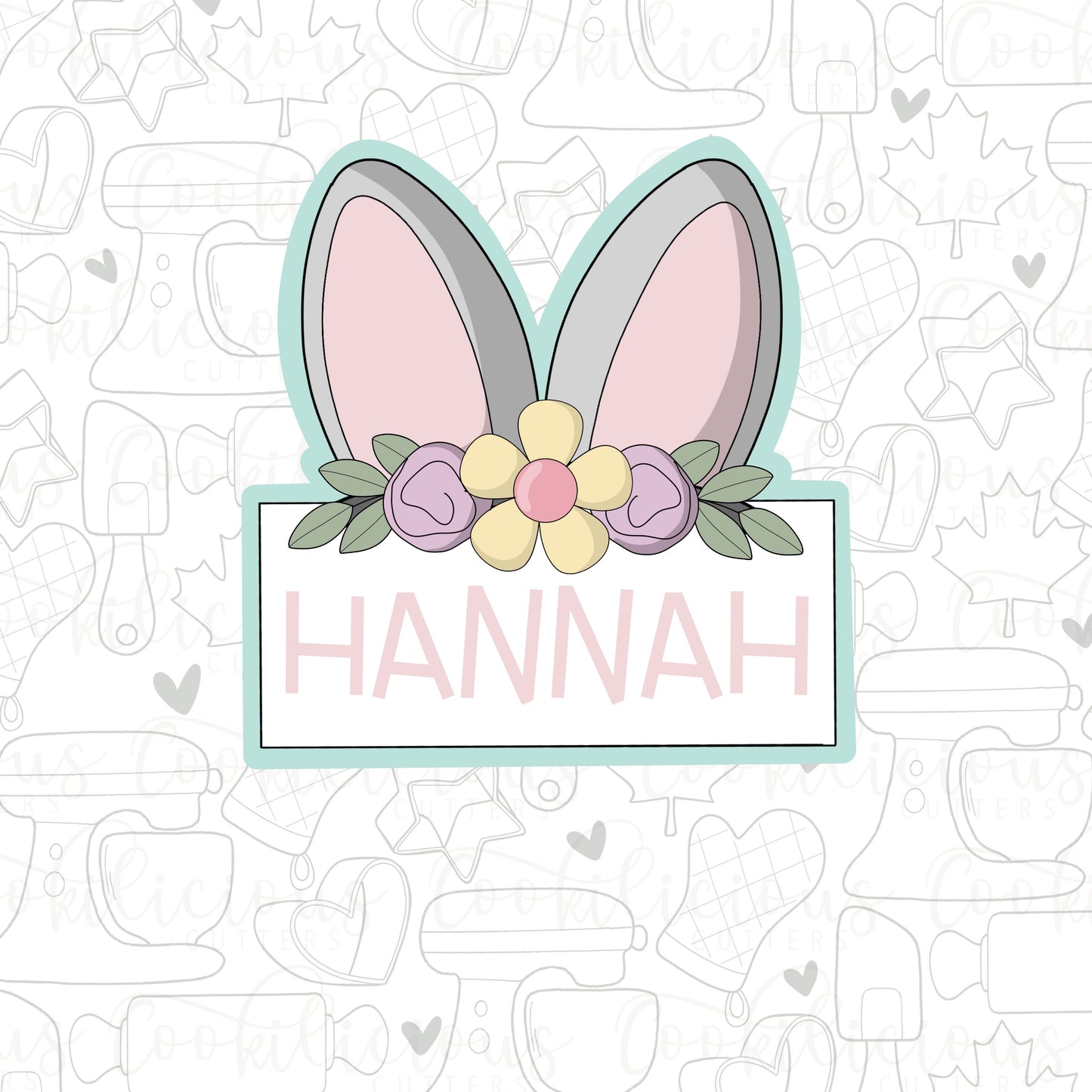 Floral Bunny Ears Plaque