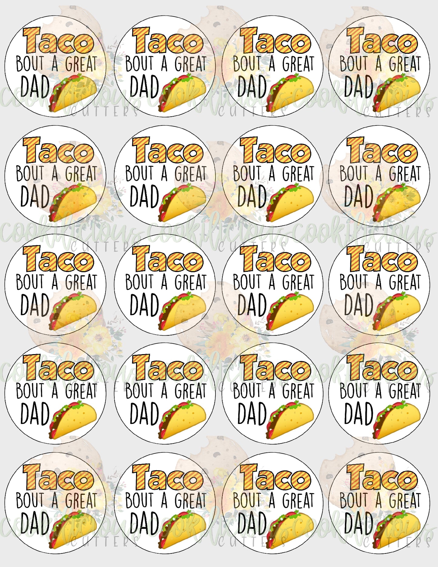 Taco Dad Circle Tags